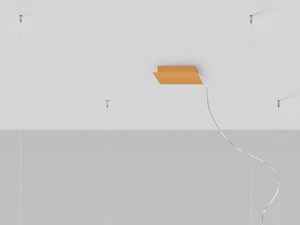 Miniaturka 14 - Geometryczna oprawa LED w odcieniu złota zawieszona na przewodzie