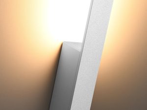 Miniaturka 4 - Biała lampa LED z aluminiową krawędzią i ciepłym światłem
