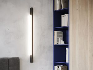 Miniaturka 14 - Nowoczesna sypialnia z ciemną pionową lampą LED