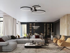 Miniaturka 10 - Luksusowy salon z nowoczesną lampą wiszącą LED