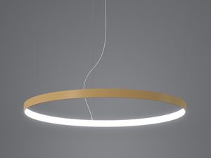 Miniaturka 2 - Designerska lampa LED w złotym wykończeniu do salonu