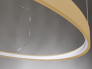 Miniaturka 7 - Designerska lampa LED z podwójnym pierścieniem w złotym kolorze