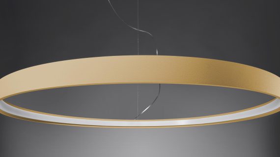 Miniaturka 31 - Lampa LED w złotym wykończeniu z podwójnym pierścieniem