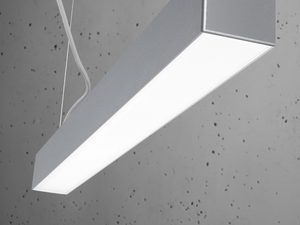 Miniaturka 5 - Biała lampa liniowa LED wisząca na cienkich linkach