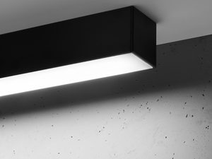 Miniaturka 9 - Czarna lampa LED sufitowa w minimalistycznym wnętrzu