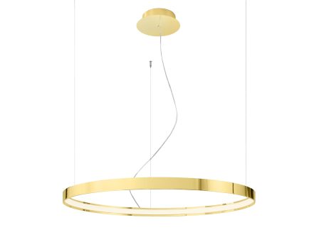 Nowoczesna złota lampa LED w eleganckim salonie