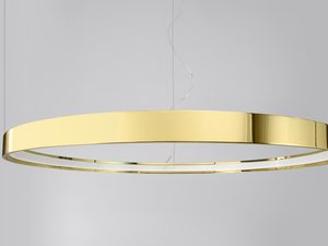 Miniaturka 3 - Minimalistyczna złota lampa LED w nowoczesnym salonie