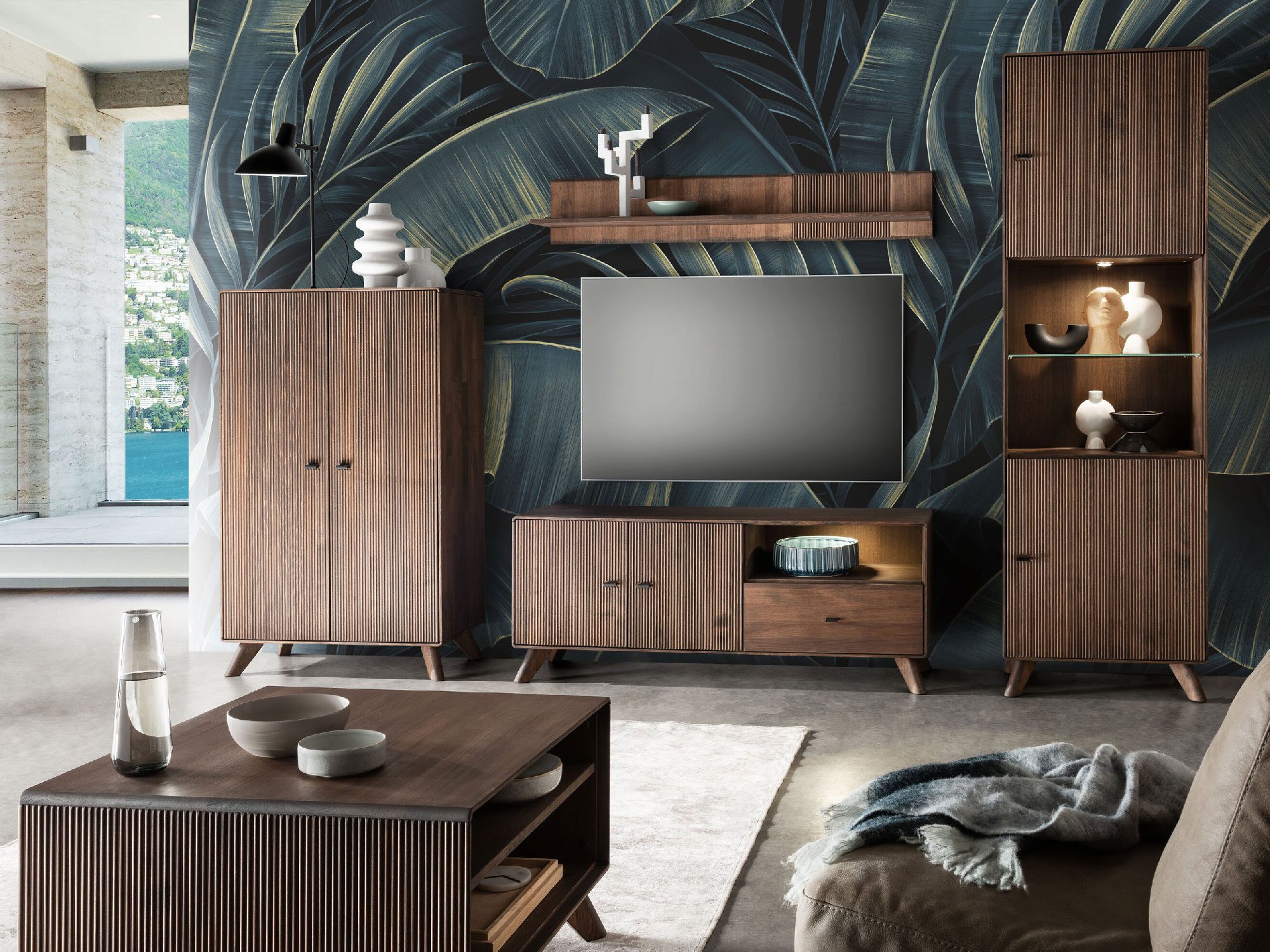 Meble z ciemnego drewna w stylu retro