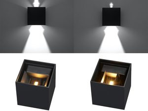 Miniatura 6 - Černý nástěnné svítidlo LED s efektem rozblysku gora – dol