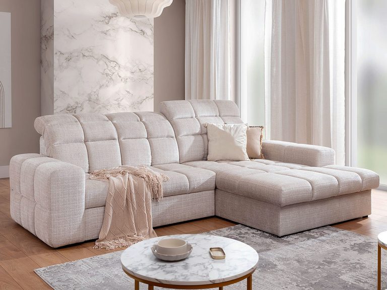 Narożnik nowoczesny w kolorze beżowym