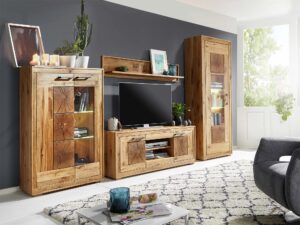 Miniatura 2 - Sestava nábytku dubových do obývacího pokoje vitríny TV skříňka police nástěnná elegantní