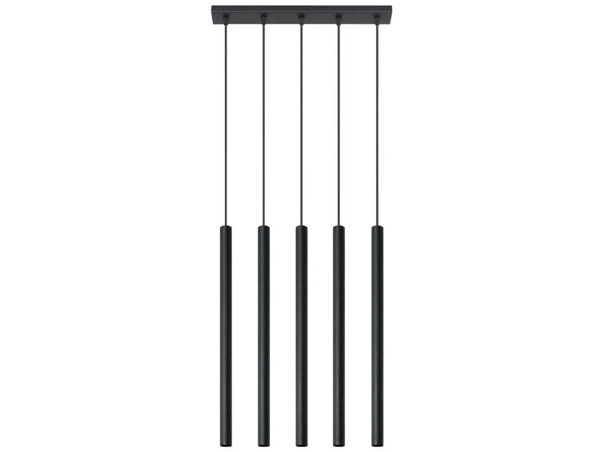 Pětibodová ocelová závěsná lampa 2,5×50 cm PERSEO 5