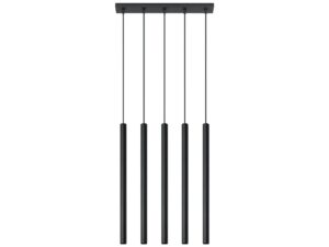 Miniatúra 14 - Závesné LED svietidlo s piatimi čiernymi tubusmi, stropná montáž