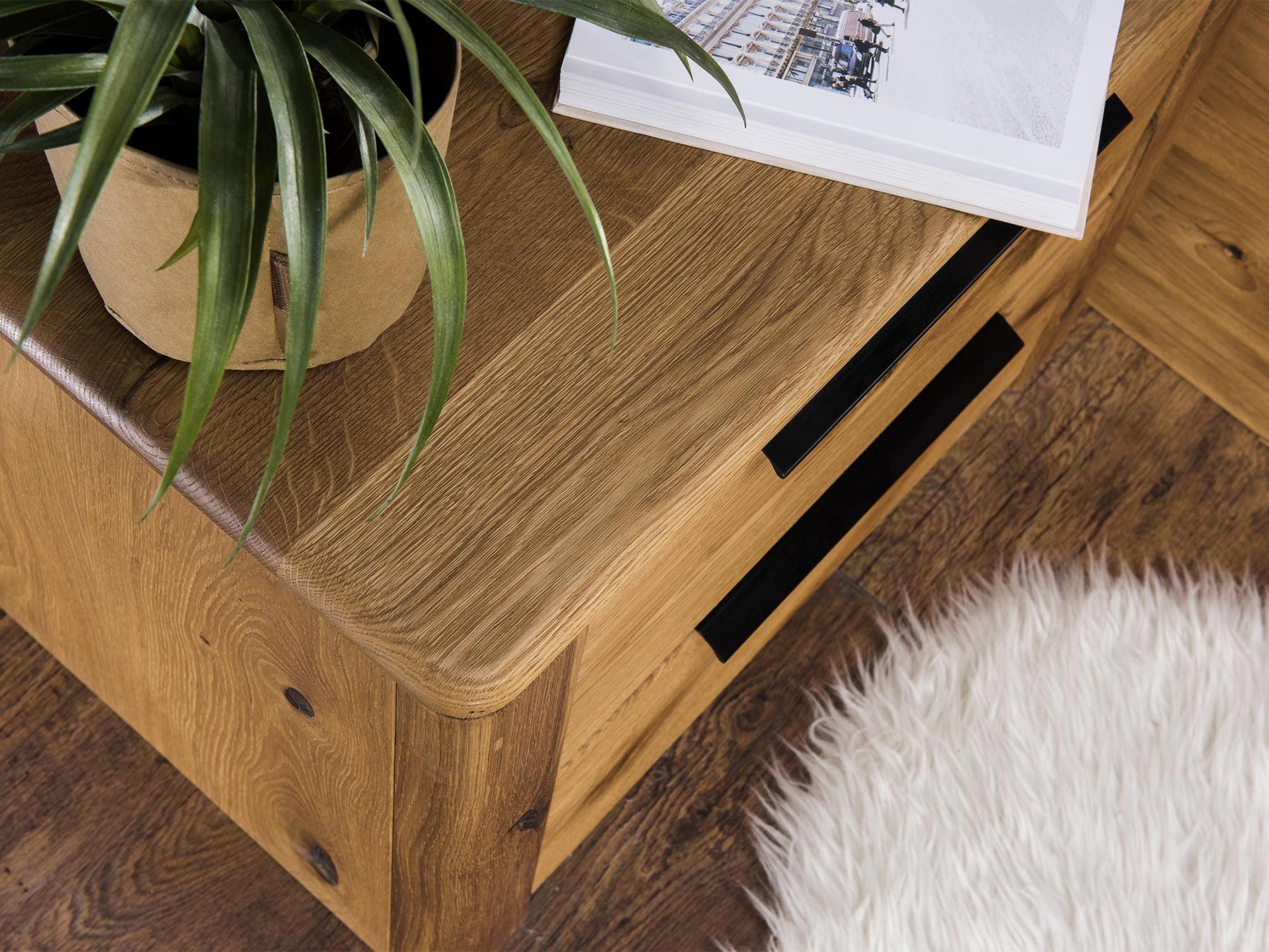 Detail na dřevěné povrchová úprava nábytku, skandinávský styl
