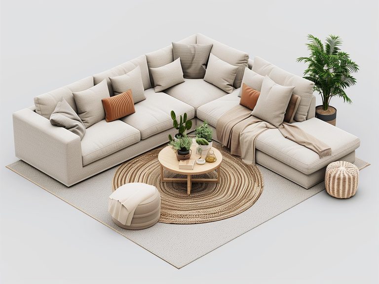 Narożnik beżowy – neutralność i elegancja w salonie