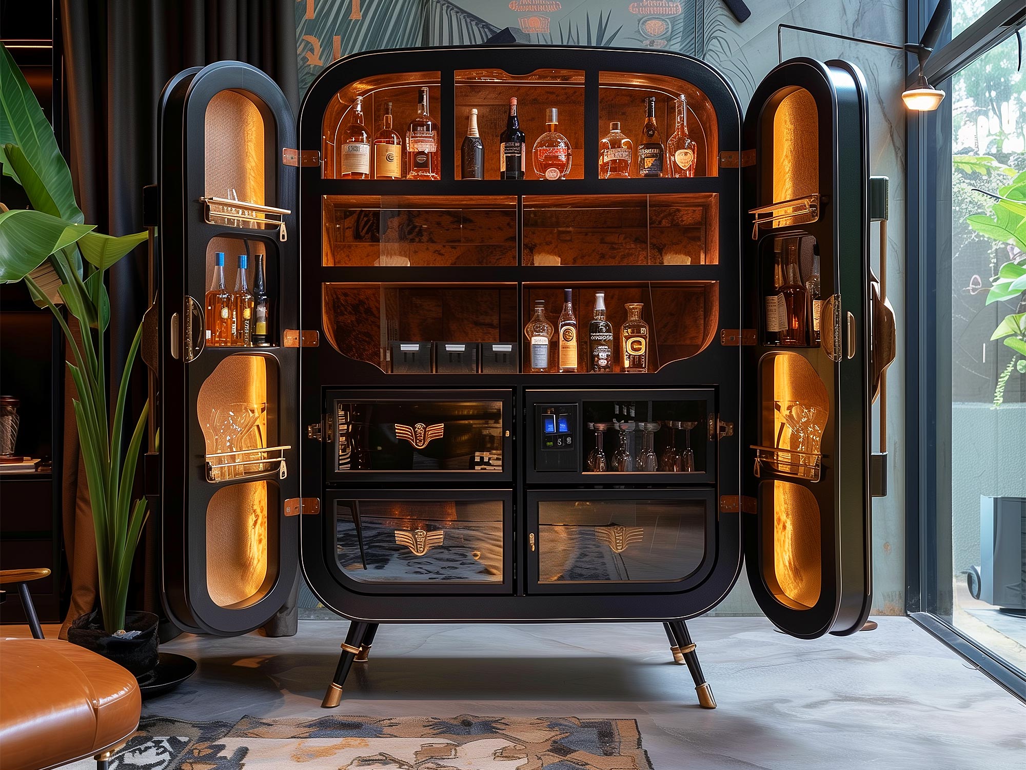 Vitrína na alkohol – elegantní akcent v Twoim salonie
