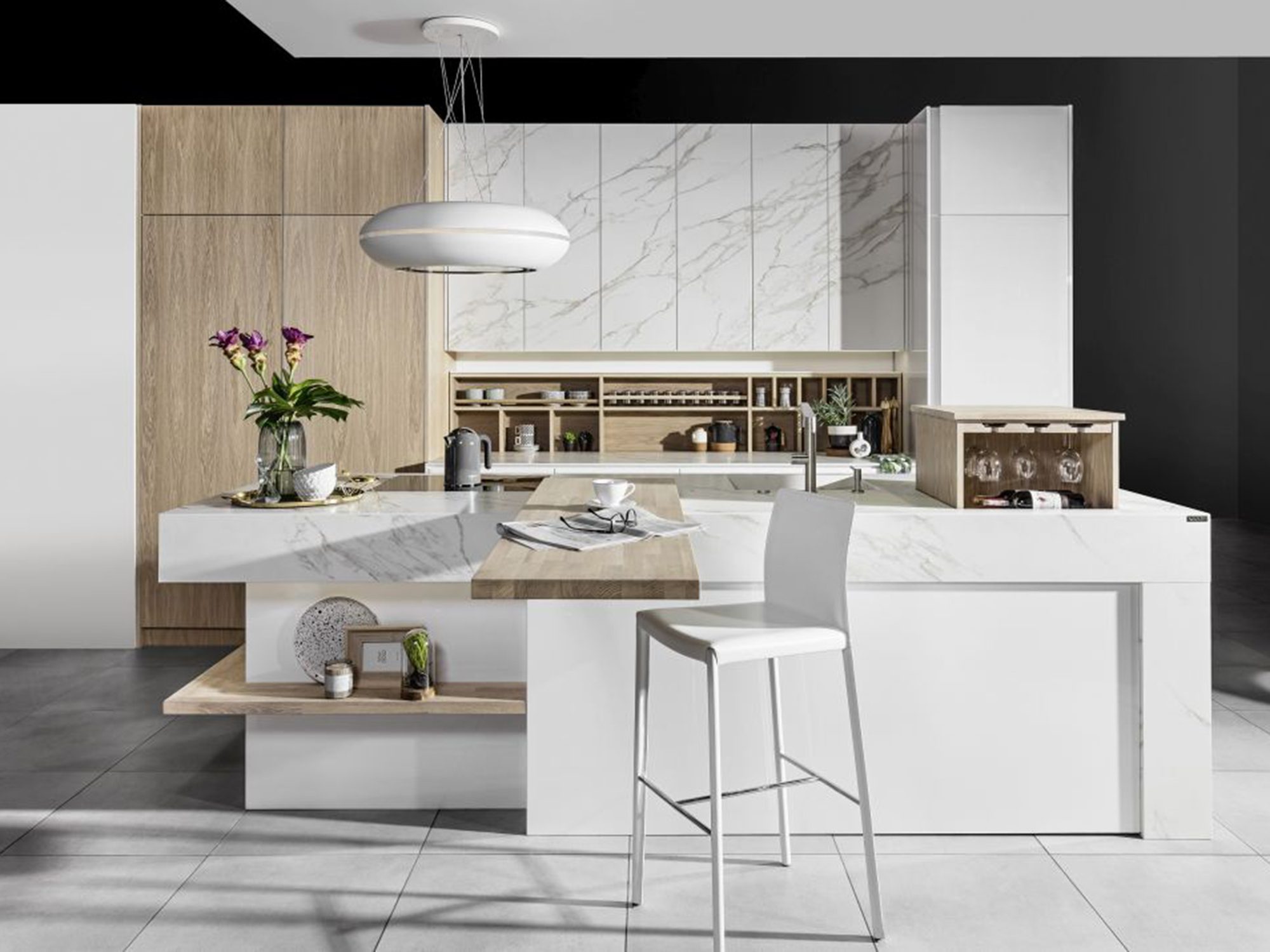 Nowoczesna kuchnia, minimalistyczny styl, jasne meble kuchenne Nowoczesna kuchnia, minimalistyczny styl, jasne meble kuchenne