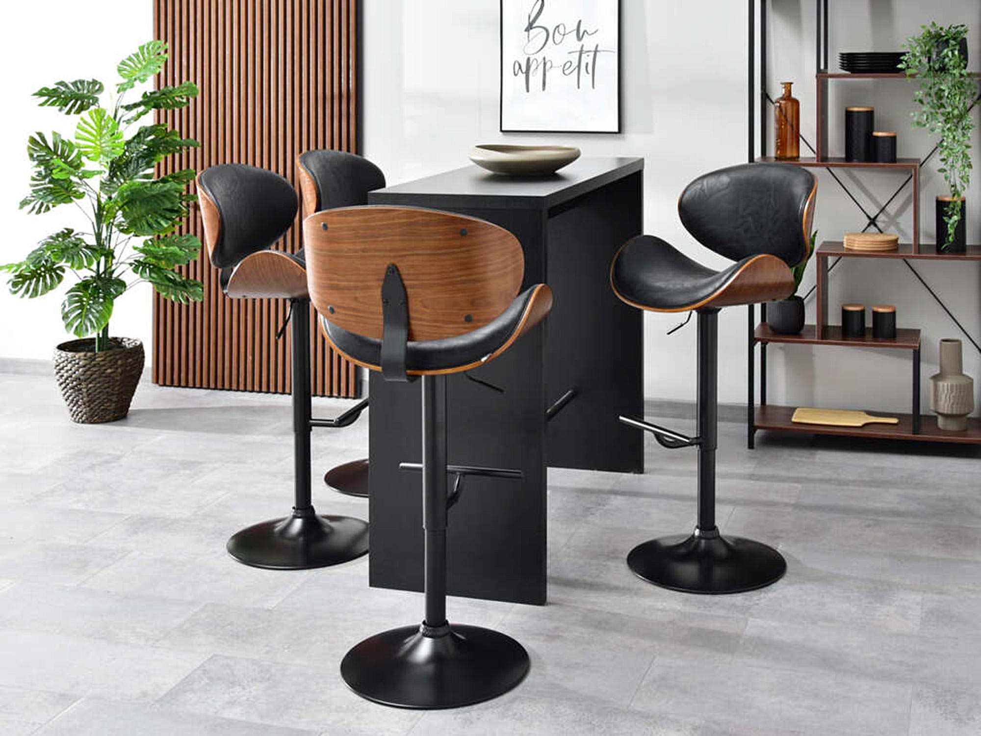 Stołki barowe, nowoczesny design, metalowe nogi, drewniane siedziska