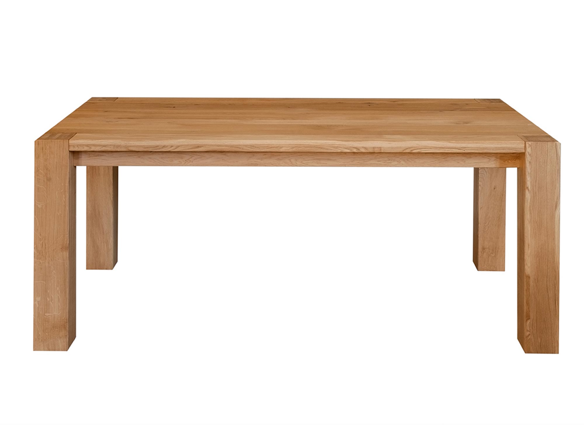 Prosty stół jadalniany z drewna dębowego w stylu minimalistycznym