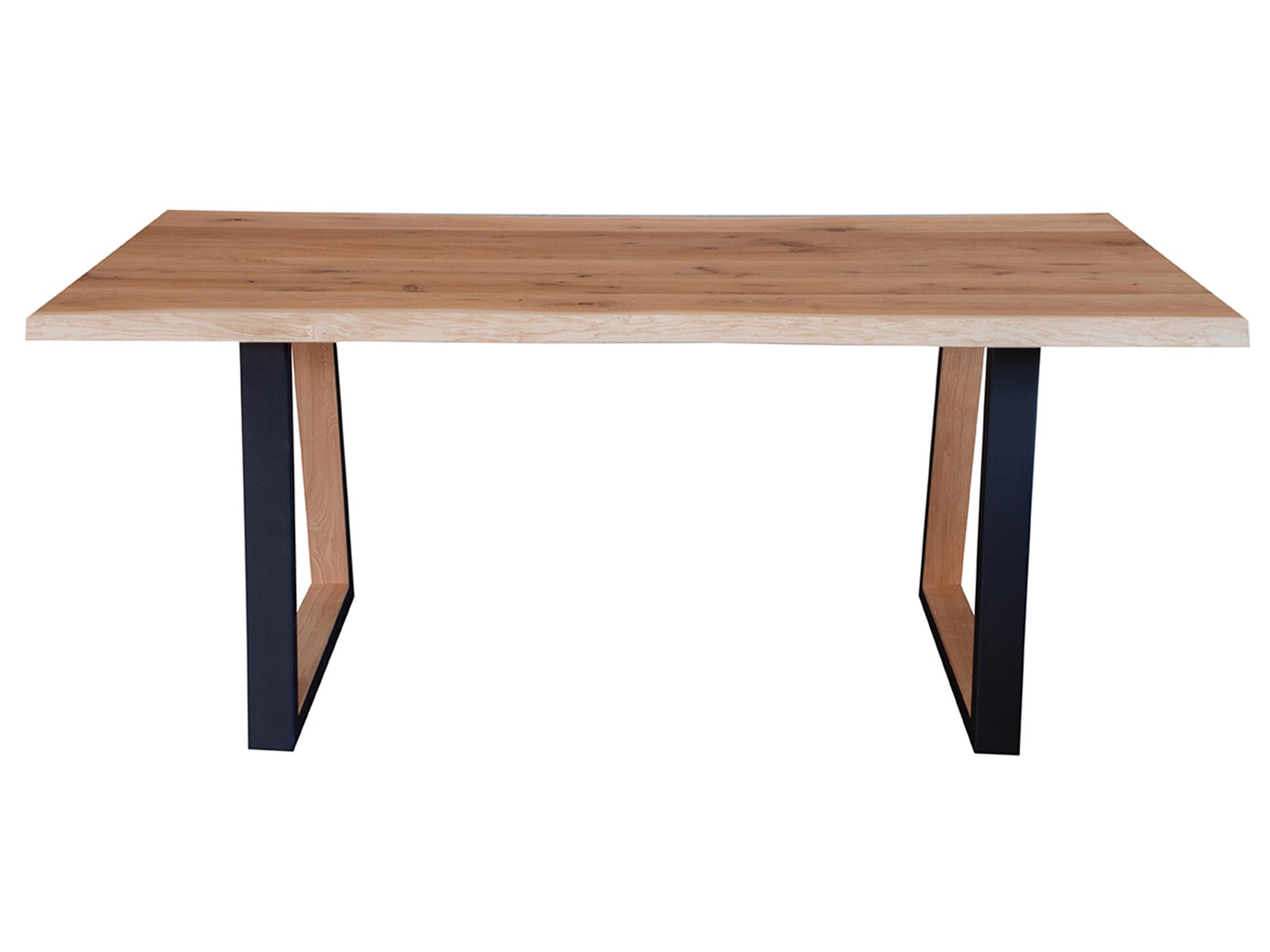 Drewniany stół dębowy na metalowej ramie w stylu loftowym