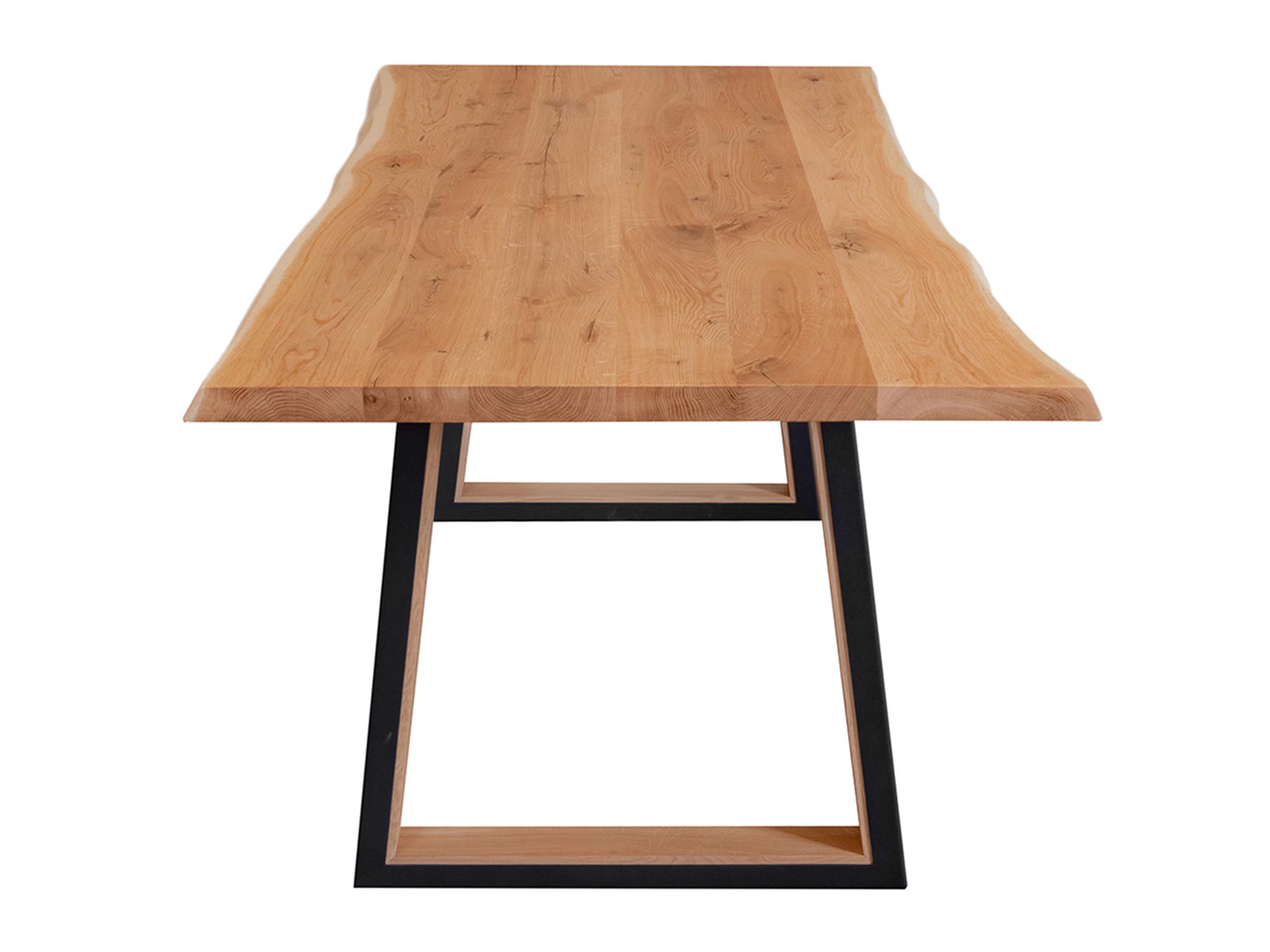 Stół z falistym blatem dębowym w stylu industrialnym