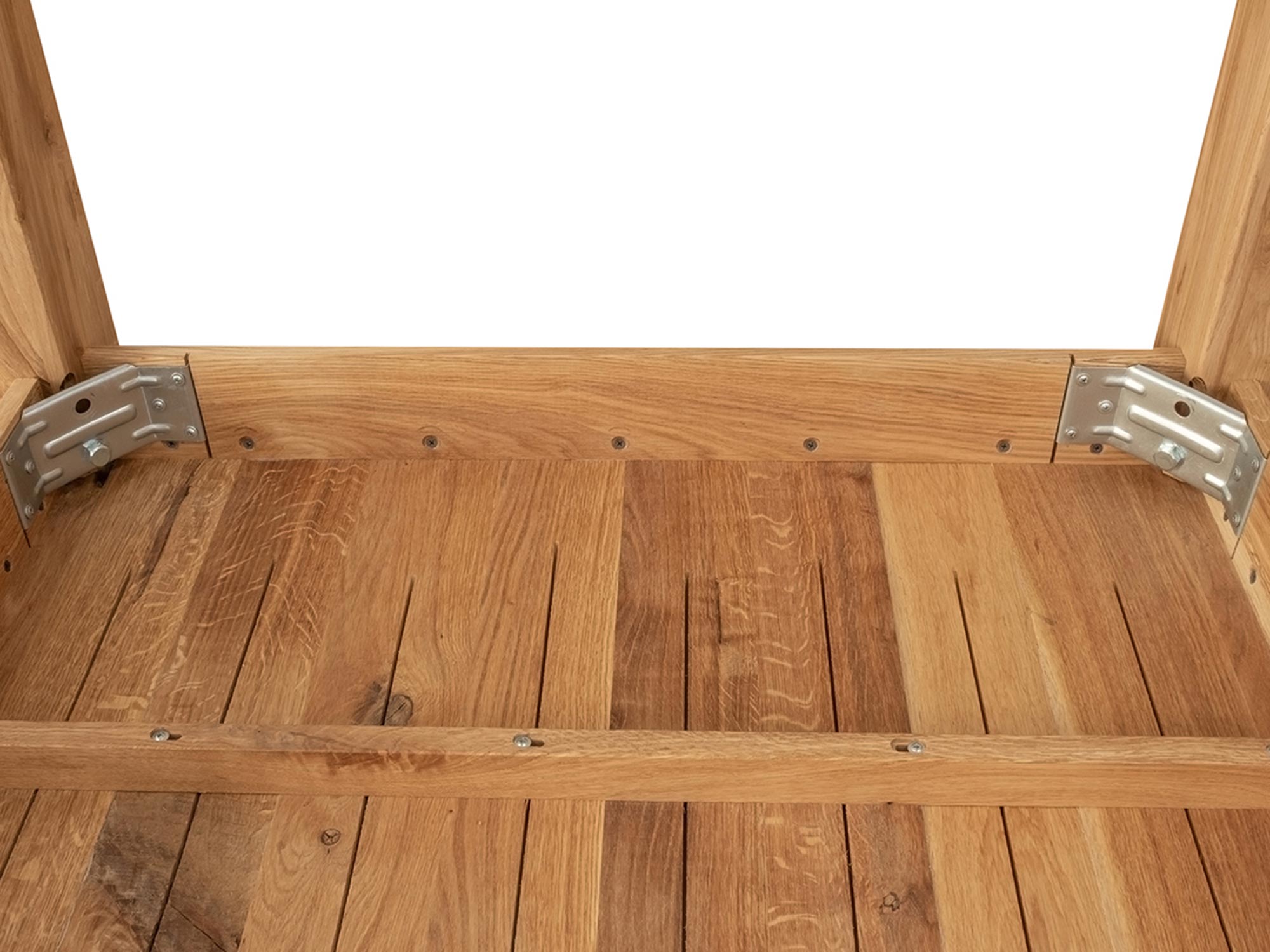 Konstrukcja spodu blatu stołu z naturalnego dębu