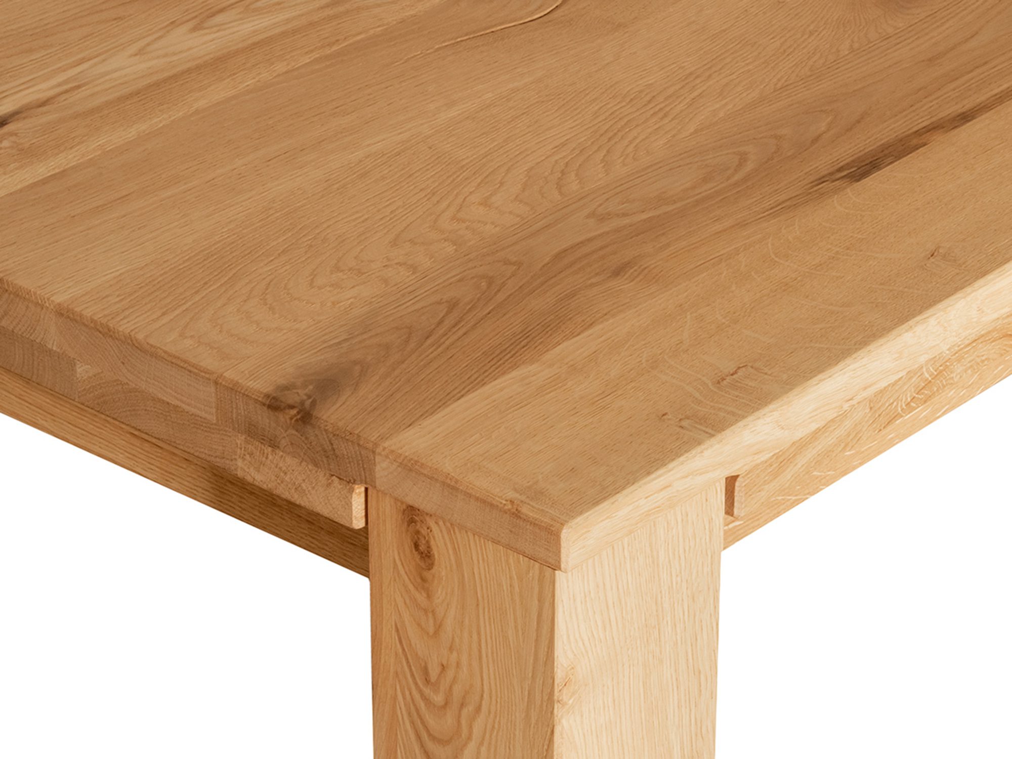 Dębowy stół jadalniany z masywnymi nogami