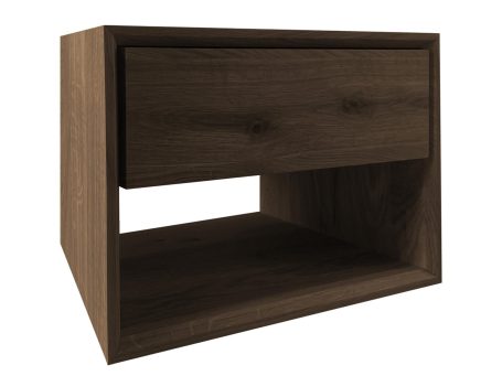 Ciemna szafka nocna z wnęką w stylu nowoczesnym