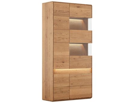 Komoda z oświetleniem LED i dekoracyjnym panelem z drewna