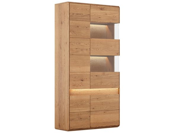 Komoda z osvětlením LED a dekorativním panelem ze dřeva