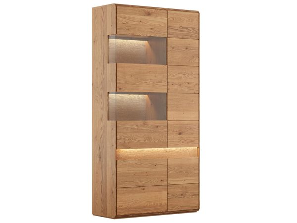 Elegantní vysoká vitrína dřevěná