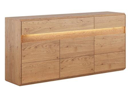 Wysoka komoda narożna z oświetleniem LED i szafkami