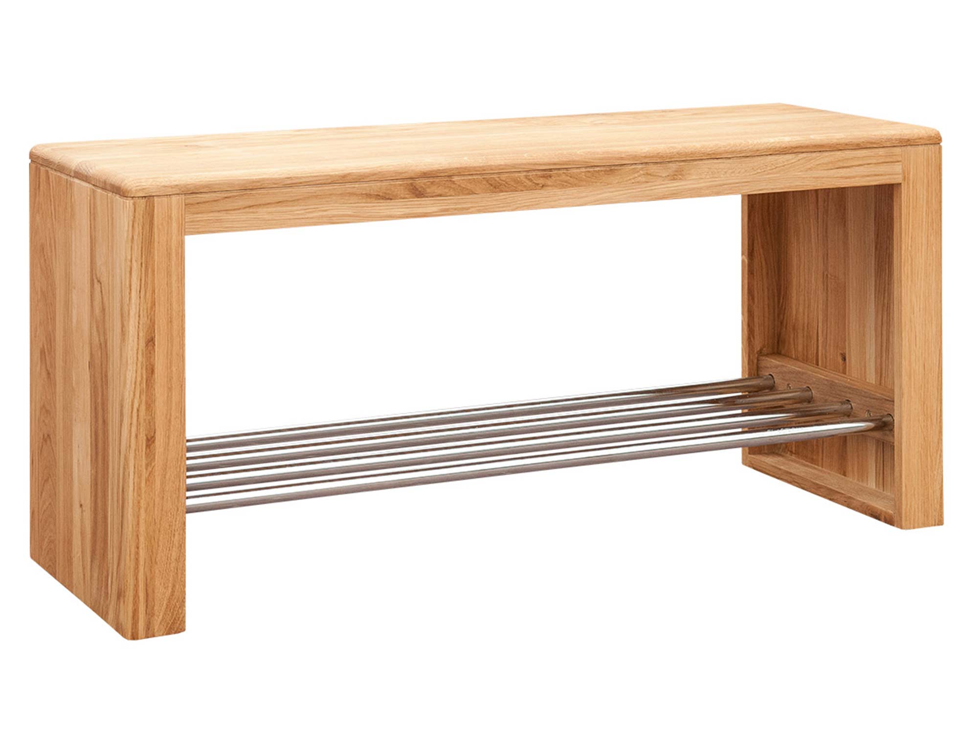 Ławka do przedpokoju z półką i dekoracją w aranżacji wnętrza