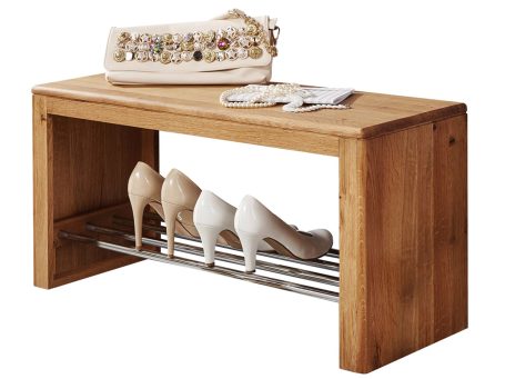 Ławka z półką na buty i siedziskiem w przedpokoju