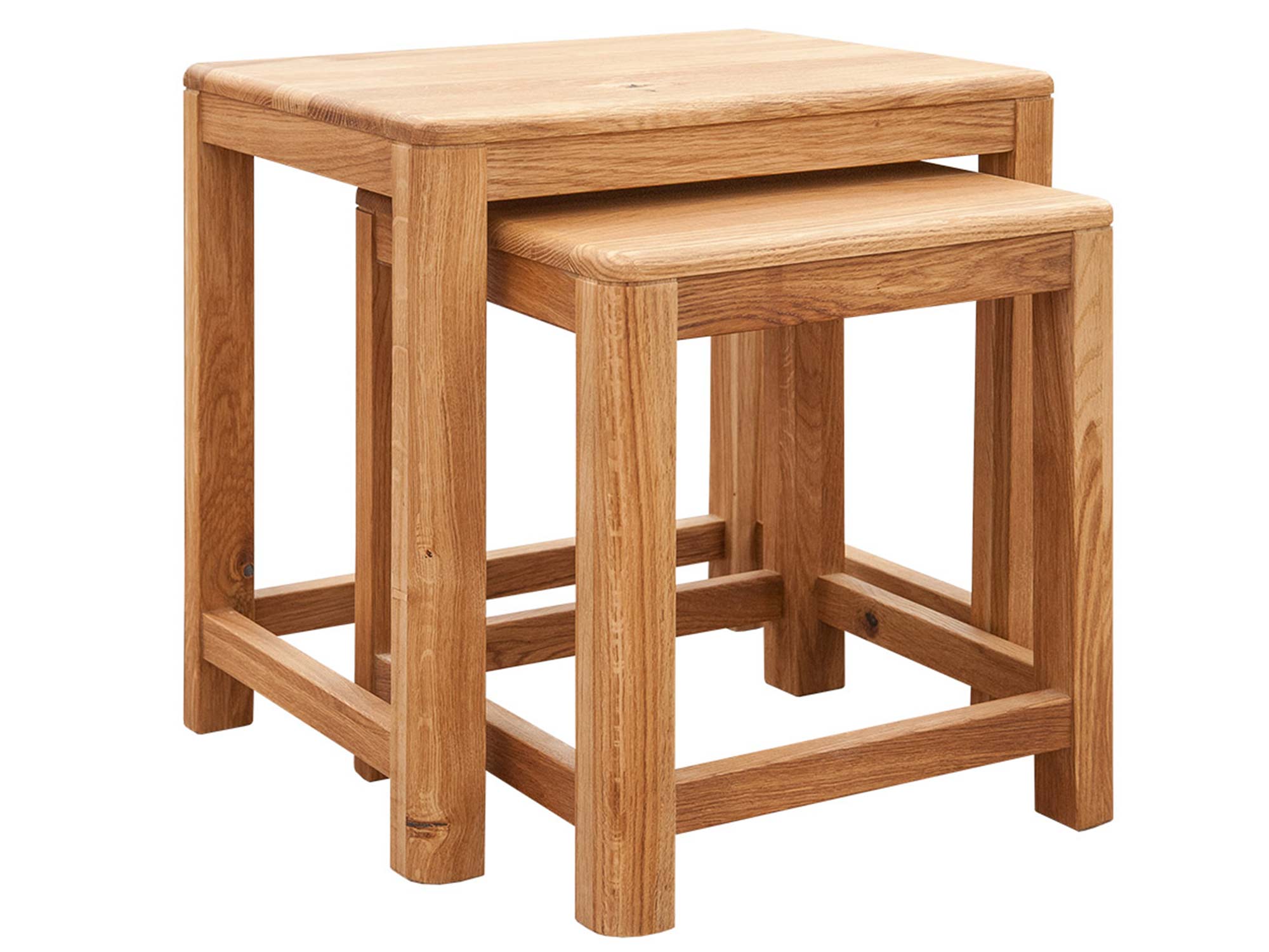 Komplet kwadratowych stolików z litego drewna naturalnego