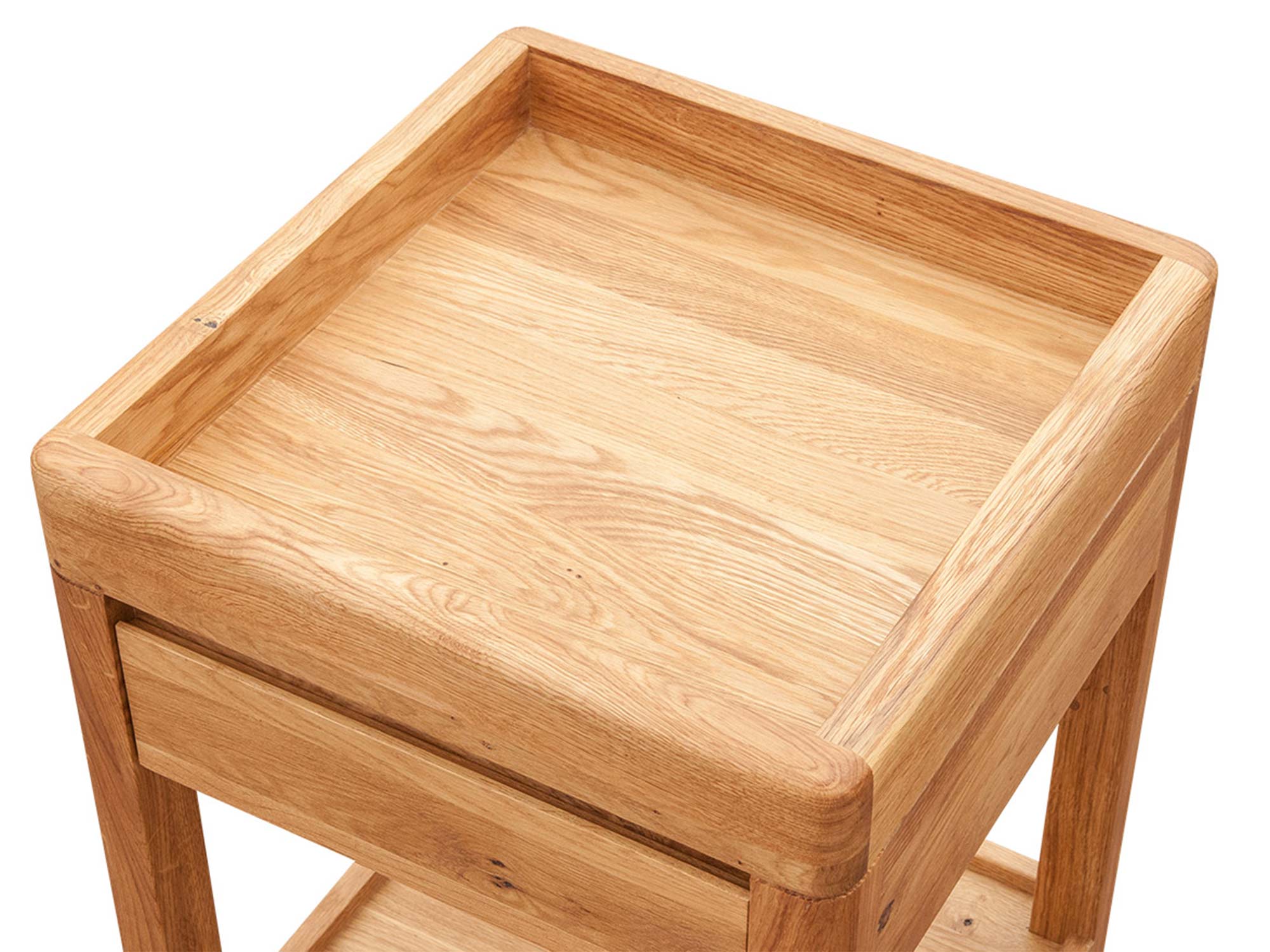 Blat stolika pomocniczego z rantem ochronnym z drewna