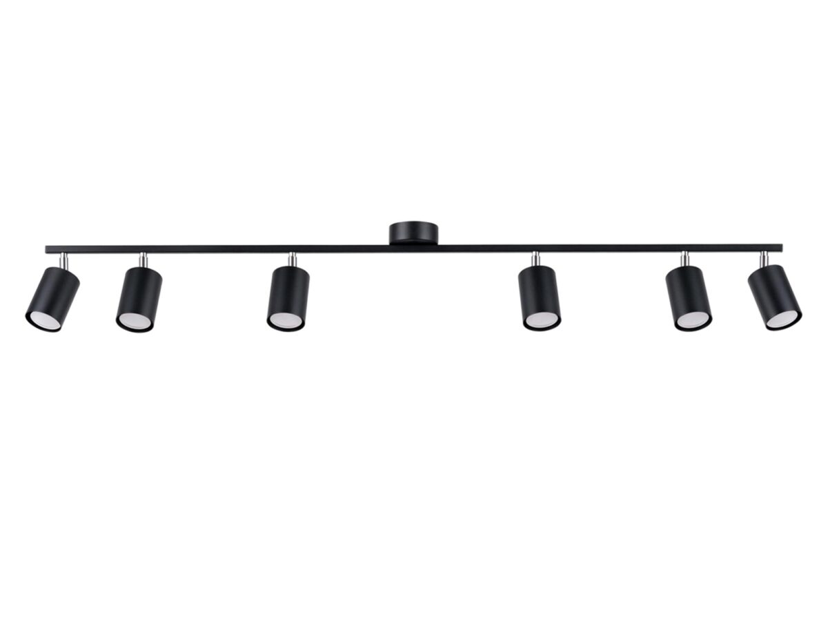 Schwarze 6-flammige Deckenleuchte 10W LUMINO 6L