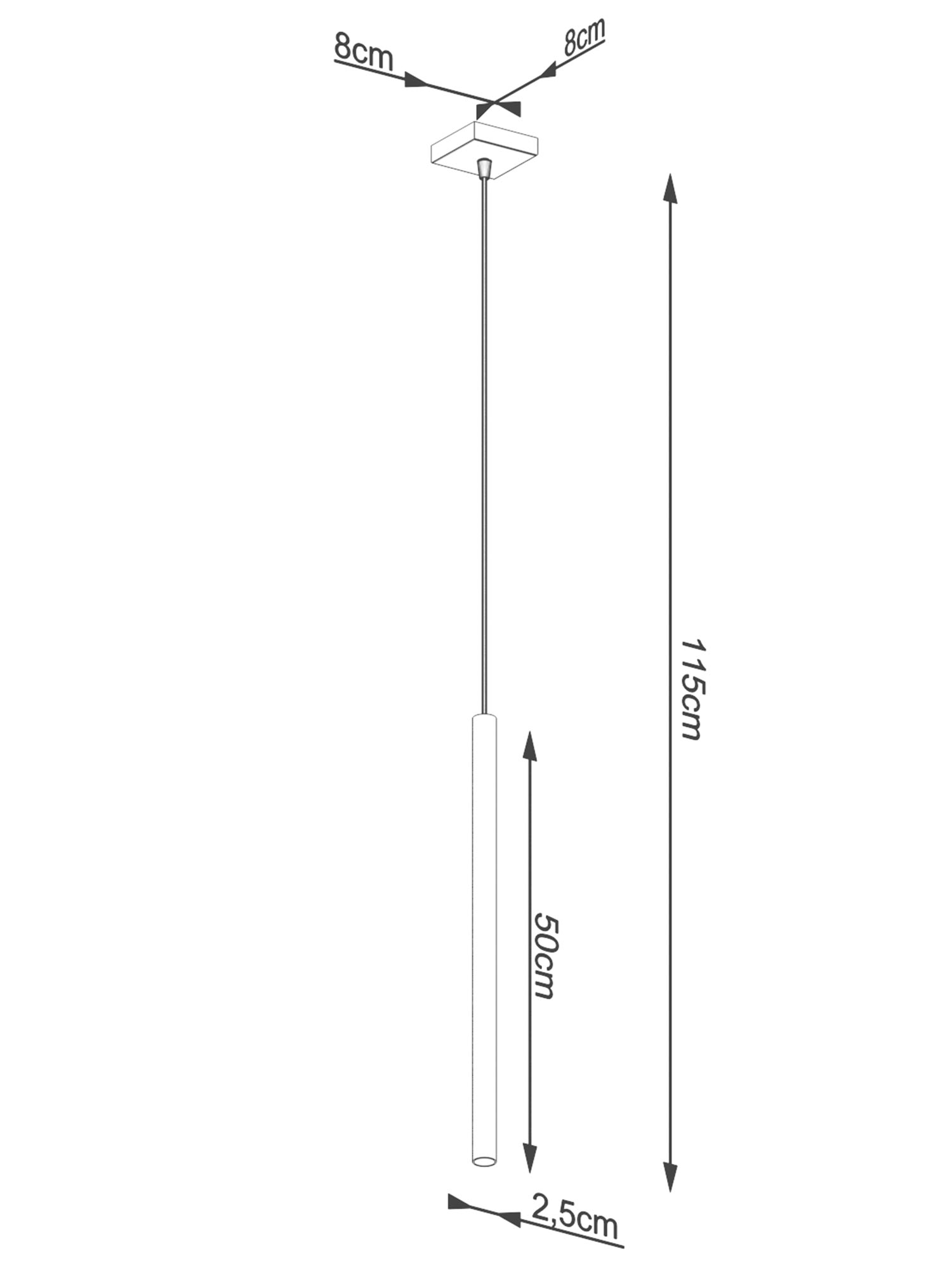 Schemat wysokości lampy wiszącej Schemat wysokości lampy wiszącej
