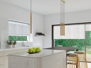 Miniaturka 7 - Złote tuby LED wiszące na czarnych przewodach, wizualizacja