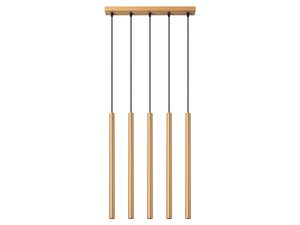 Miniatúra 10 - Zlatá LED lampa s piatimi rúrami a obdĺžnikovou stropnou rozetou