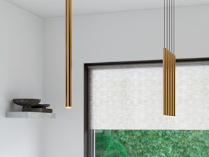 Miniaturka 7 - Złota lampa wisząca LED tubowa z pojedynczym zawiesiem