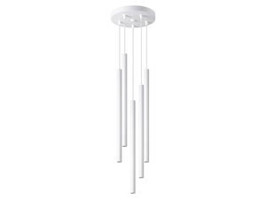 Miniaturka 8 - Kompozycja pięciu białych lamp LED wiszących na podsufitce