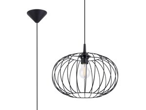 Miniaturka 1 - Geometryczna lampa wisząca z czarnego metalu na jasnym tle