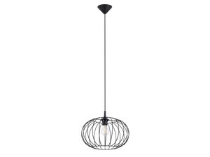 Miniatúra 10 - Drôtená stropná lampa, čierna, v industriálnom aranžmáne
