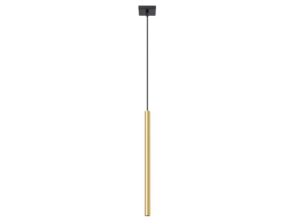 Lampa tubowa w kolorze złotym z czarną podsufitką