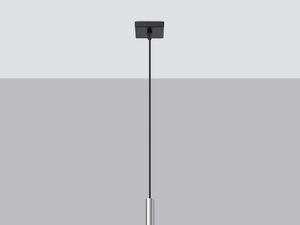 Miniaturka 2 - Srebrna lampa tubowa z przewodem i minimalistycznym zawieszeniem