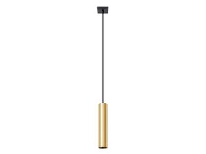 Miniatúra 10 - Zlatá závesná lampa v tvare rúry s čiernym káblom, moderný štýl