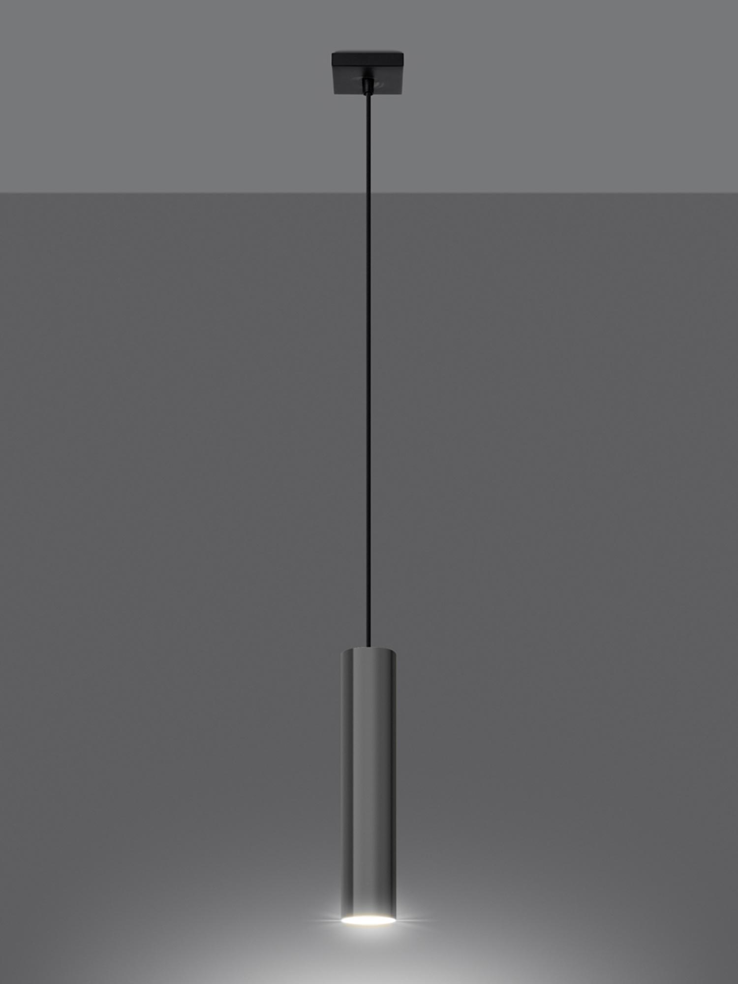 Wisząca lampa LED typu tuba, wykończenie stalowe Wisząca lampa LED typu tuba, wykończenie stalowe