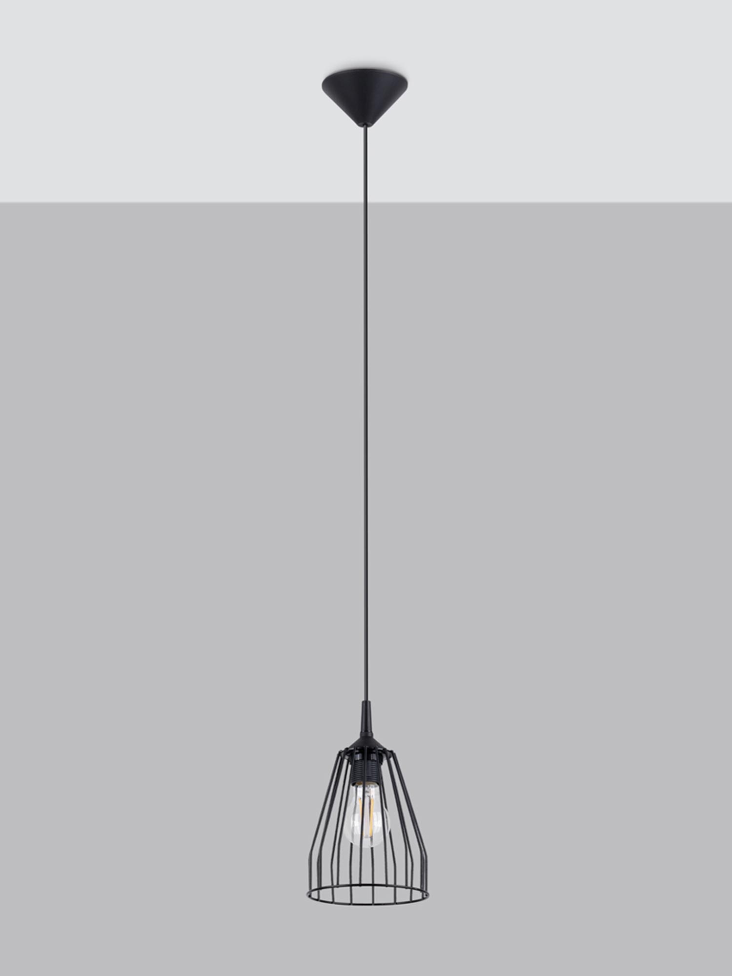 Pojedyncza lampa wisząca z drucianym abażurem LED Pojedyncza lampa wisząca z drucianym abażurem LED