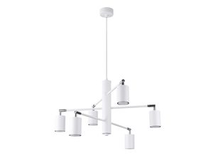 Miniatúra 16 - Moderná lampa s ramenom a šiestimi reflektormi, biela farba